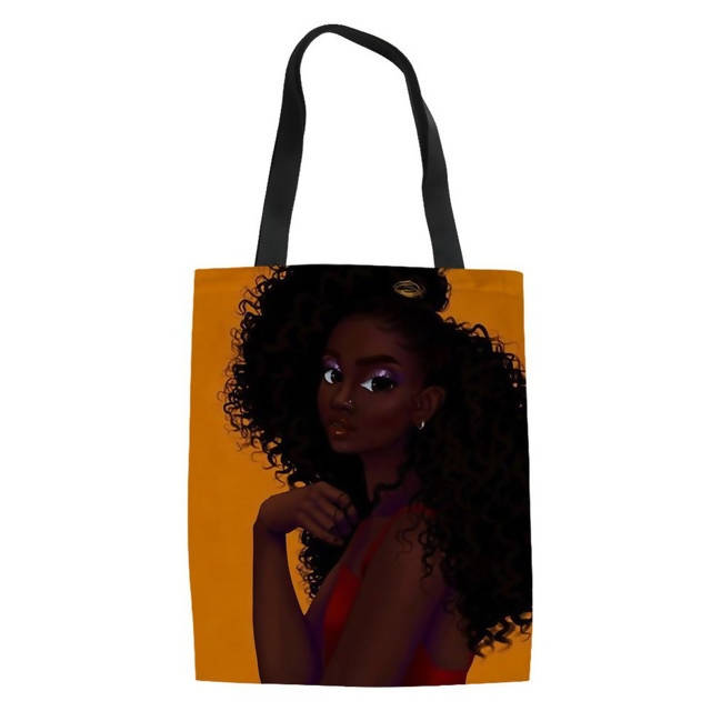  Mayurit black woman Sorority Tote Bag Aesthetic Vintage  Designer Handbags for Women Shopping Bags with Travel Grocery Shopping One  Size : Home & Kitchen